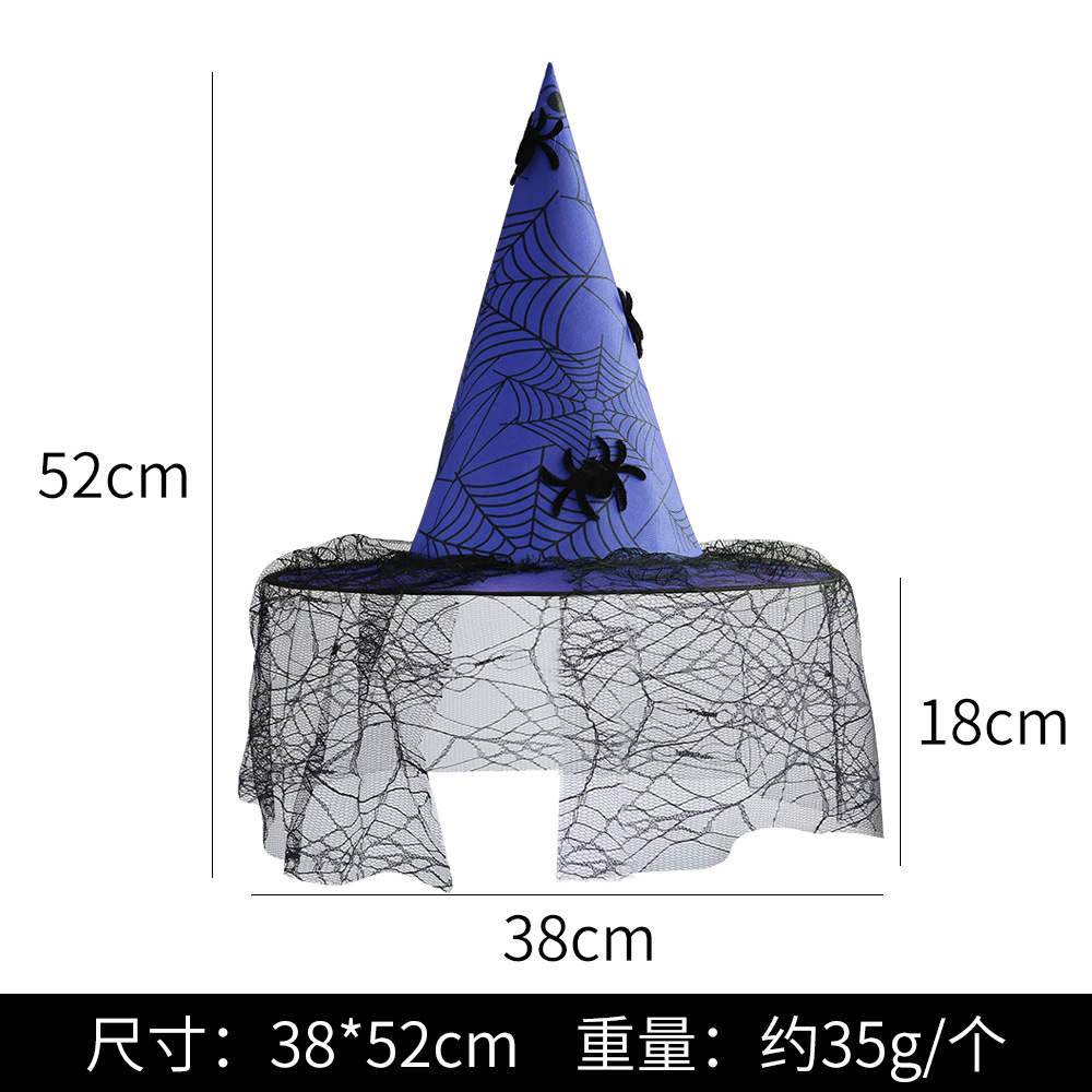 Sombrero de hilo colgante de araña azul