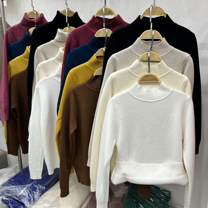 Autumn and Winter one-piece velvet fleece-lined thickened half turtleneck bottoming shirt Women's warm inner wear slim sweater bottoming sweater women Autumn and Winter one-piece velvet fleece-lined thickened half turtleneck bottoming shirt Women's warm inner wear slim sweater bottoming sweater women