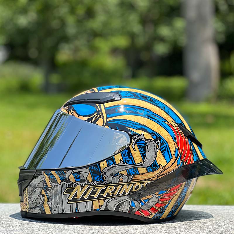 Motorcycle Helmet Personalized Snow House Style with Extended Spoiler