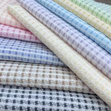 提花微皱起泡格 韩国蓬蓬纱面料童装面料春夏面料格子面料 连衣裙