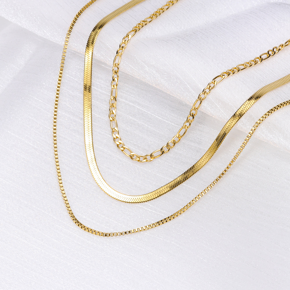 Fashion Geometric Titanium Steel Plating Layered Necklaces 1 Piece