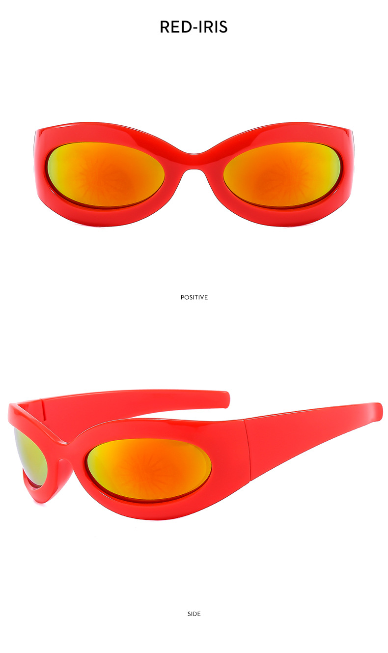 Grey, Black Color Y2K Punk Gradient Color Ac UV400 Protection Oval Frame Full Frame Women's Sunglasses