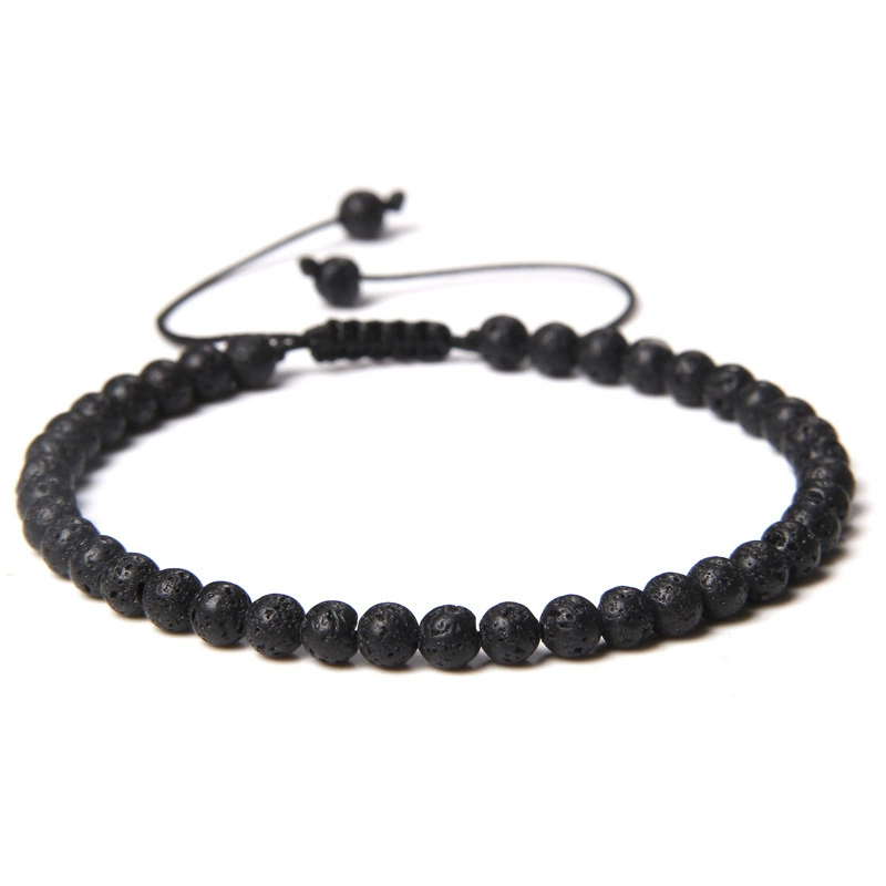 Органический текстильный регулируемый натуральный минерал, бисер bracelet для йоги ручной работы, украшение, аксессуар, (跨境贸易), 4 мм, с камнем