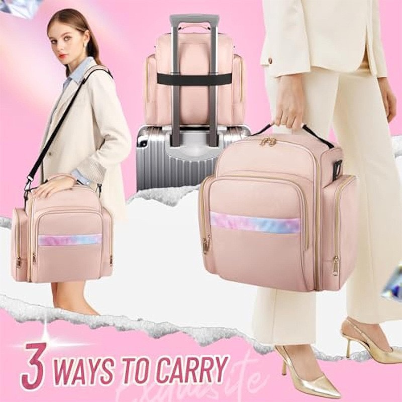 Bolsa de almacenamiento de bolsa de cosméticos de viaje en stock 4 cajas desmontables 1 rollo de acabado de joyas múltiples bolsas de almacenamiento