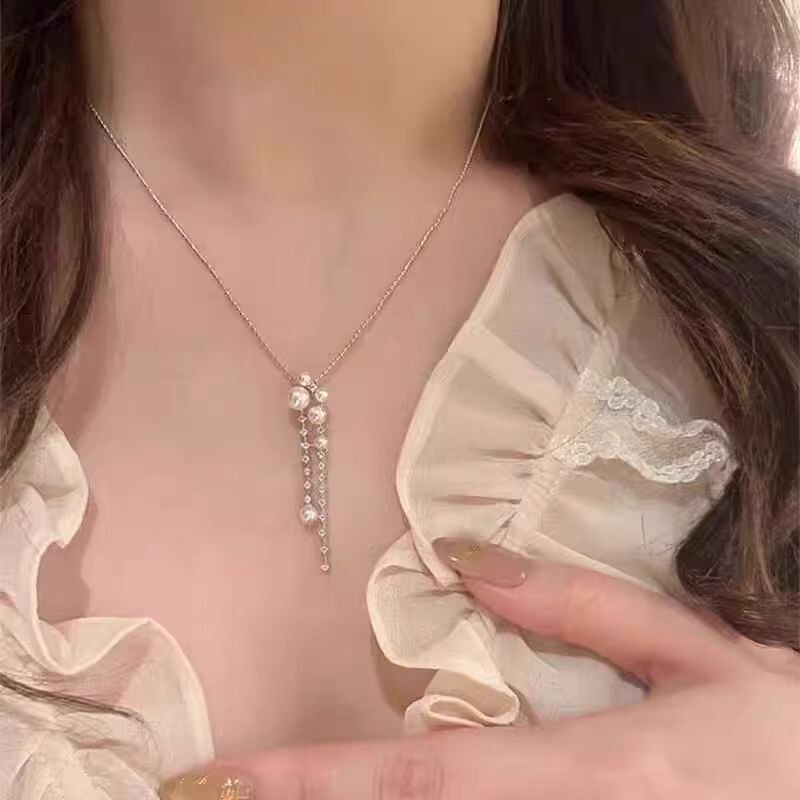 新款锆石清新吊坠系列项链女高级感轻奢个性小众秋冬项饰一件批发|undefined