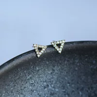 Южная Корея K золотые серьги оптовый отдел 9K золото AU375 циркониевое сверло простой треугольник