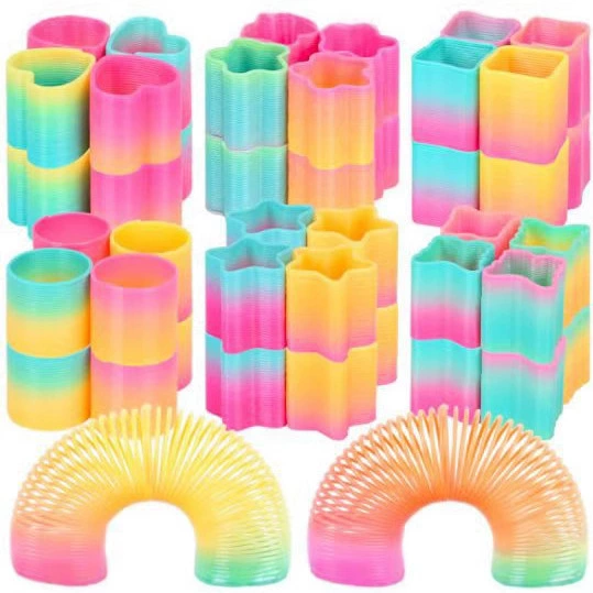 Rainbow small Slinky, colorful Jenga, toy, 2x, 3.5cm, wholesale