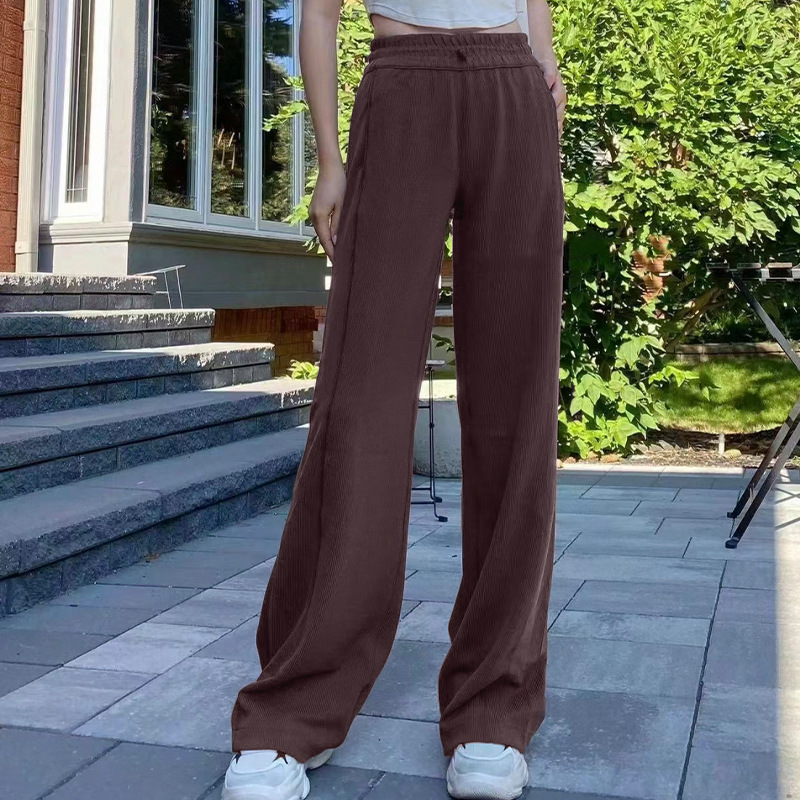 30inch Soft Pants Sports Casual Yoga Pants Ribbed Wide Leg Pants Asian Version Tall Big Brand Same Factory 30inch Soft Pants Sports Casual Yoga Pants Ribbed Wide Leg Pants Asian Version Tall Big Brand Same Factory