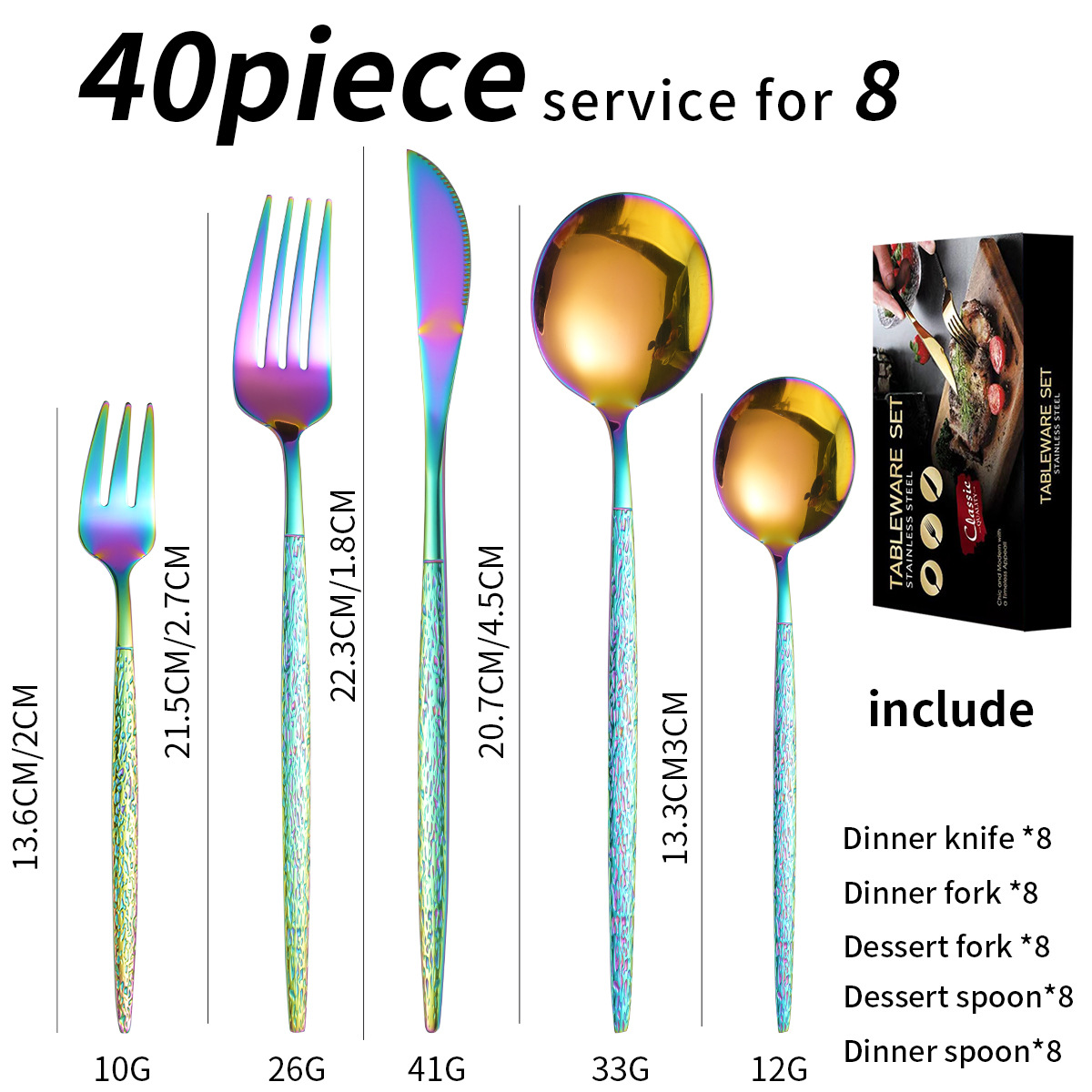 색상 40 조각 세트/8 명