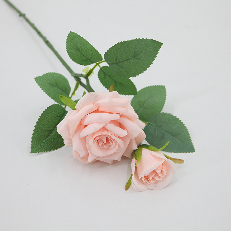 Rosa artificial sola sensación de múltiples cabezas rosa boda flor artificial sala de estar decoración tiro flor artificial flor de seda al por mayor