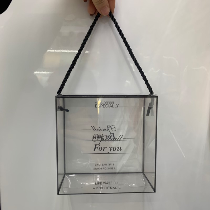 Spot pvc cuadrado caja transparente caja de regalo hecha a mano PP caja de plástico esmerilado caja plegable caja de color de impresión PET