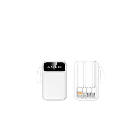 Wholesale Mini Power Bank with Built-In Cable, Large Capacity 20000 Mah, Portable Power Bank, Gift Printing Logo