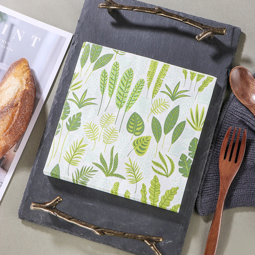 Factory direct supply of new leaf color printed napkins, facial tissues suitable for Western restaurants and bakeries