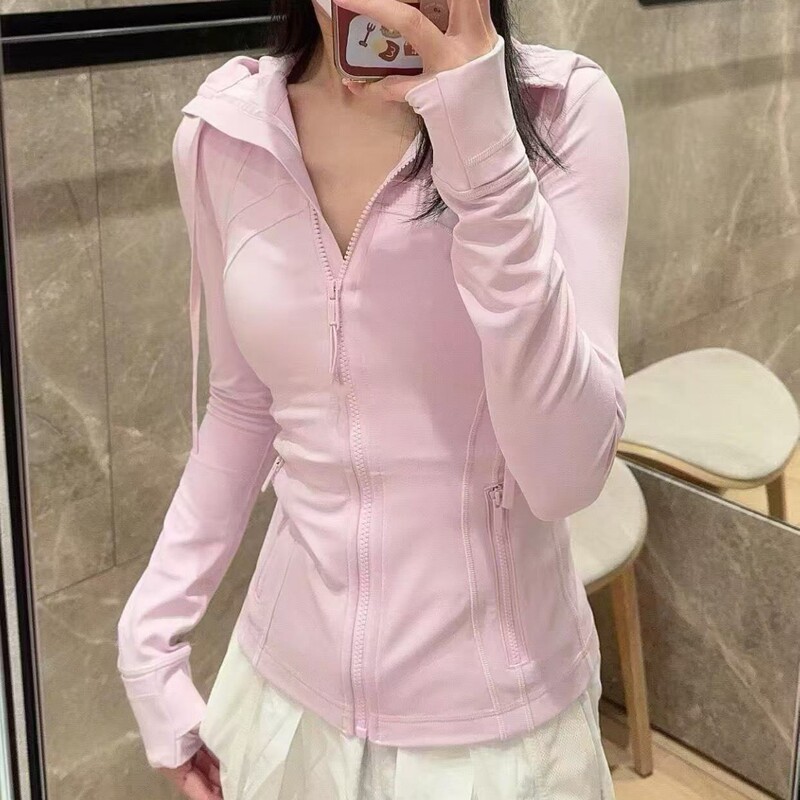Lulu Original Define Yoga Wear Hooded Jacket Top Breathable Sports Fitness Wear Spring and Autumn Style for Women Lulu Original Define Yoga Wear Hooded Jacket Top Breathable Sports Fitness Wear Spring and Autumn Style for Women