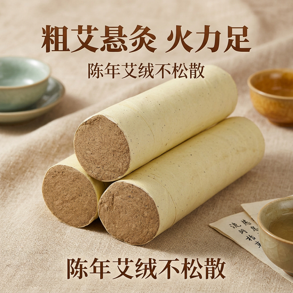 Moxa Stick 5cm Thunder Fire Moxibustion Bar 3-Year Aged Ai Ye Paper Wrapped for Warming Therapy quality and texture