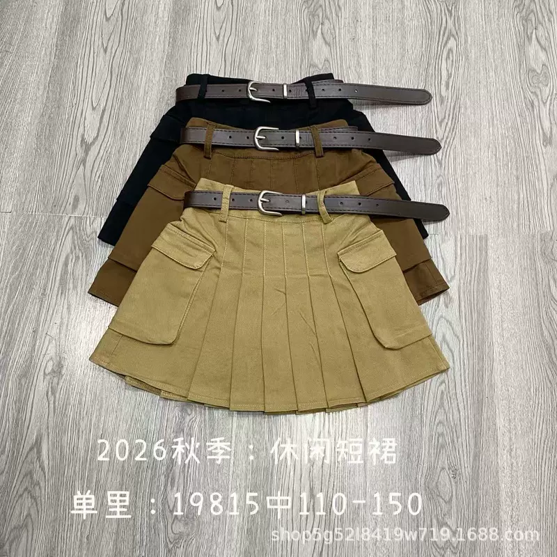 Юбка для девочек размер 110-150 осенняя детская одежда Huzhou Zhili корейский стиль плиссированная юбка Bei 9815