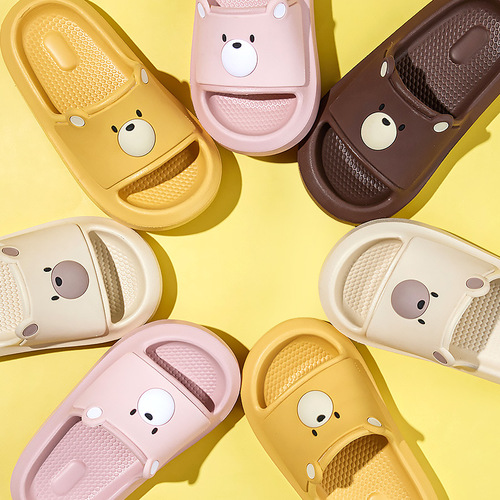 Happy Mary summer adult parent-child bear style non-slip slippers cute EVA indoor sandals slip-on slippers