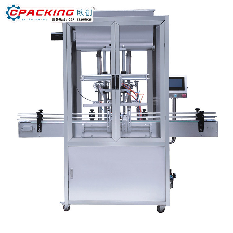 全自动灌装机流水线膏体液体酱料食用油辣椒酱生产线蜂蜜定量罐装