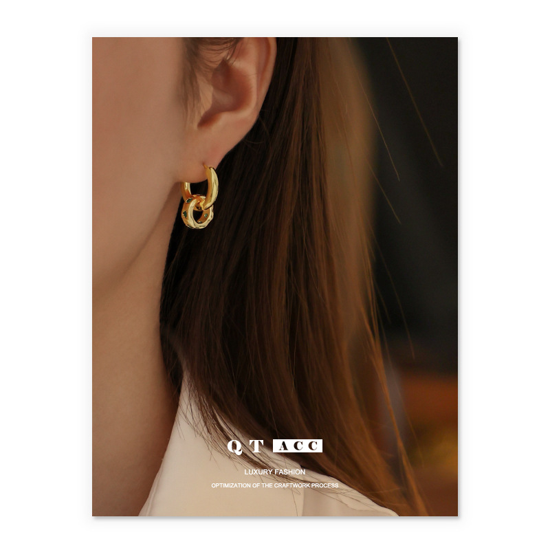 Latón chapado 18K oro real moda europea y americana pequeño estilo exquisito accesorios elegante lujo DIY joyería colgante pendientes
