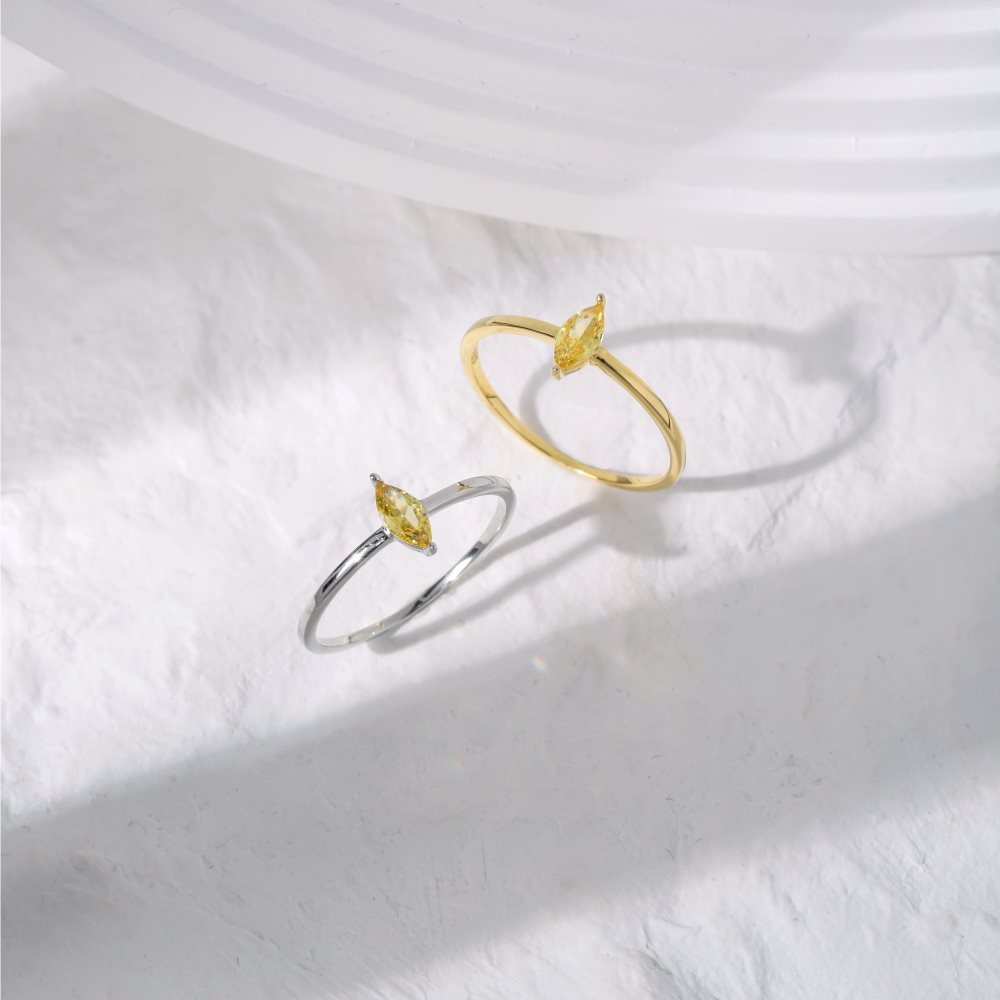 Retro Geometric Sterling Silver Plating Zircon Rings 1 Piece