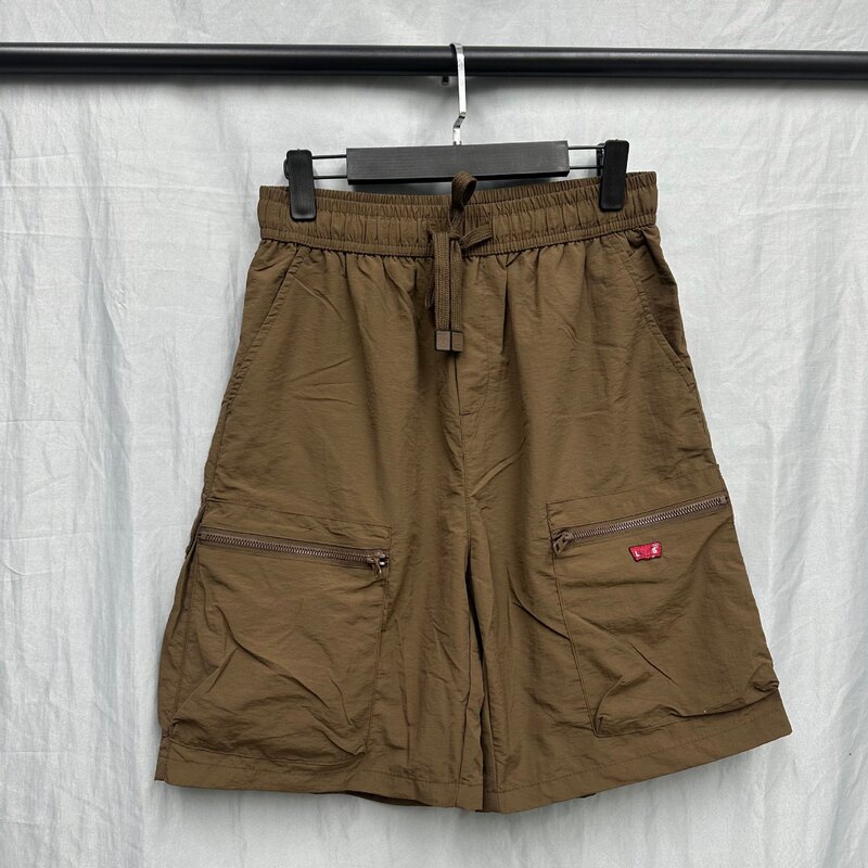 Levi's Cross-Border Mountain-Style Outdoor Workwear Shorts with Drawstring Elastic Waist and Large Pockets, American Functional Style