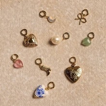 配件炉内金保色新款真空电镀多彩跨境欧美18K女吊坠不锈钢爱心DIY