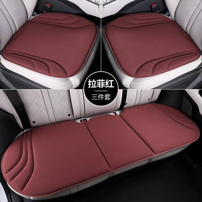 Seat cushion, seat cover – non-slip, thin, single-piece seat pad - lafite-red-seaweed-embossed-one-piece-river-pattern-five-piece-set-for-five-seats-2-square-cushions-1-long-cushion
