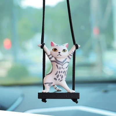 Supplies Car Pendant Pendant Car | Car hanging - second-generation-white-leopard-print-cat