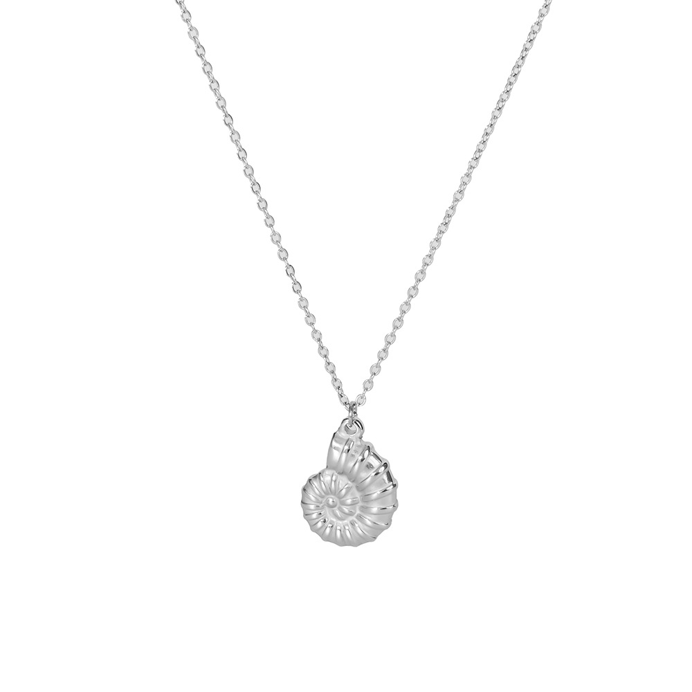 Pendant Necklace Classification Wholesale Jewelry Simple Style Conch Titanium Steel Plating Cable Chain Pendant Necklace