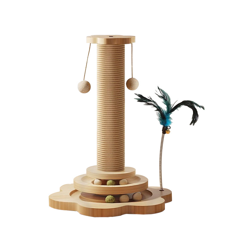 La tabla de rasguño para gatos es resistente al desgaste y no se cae. Columna de garra de gato de sisal Juguete para gatito Palo divertido para gatos