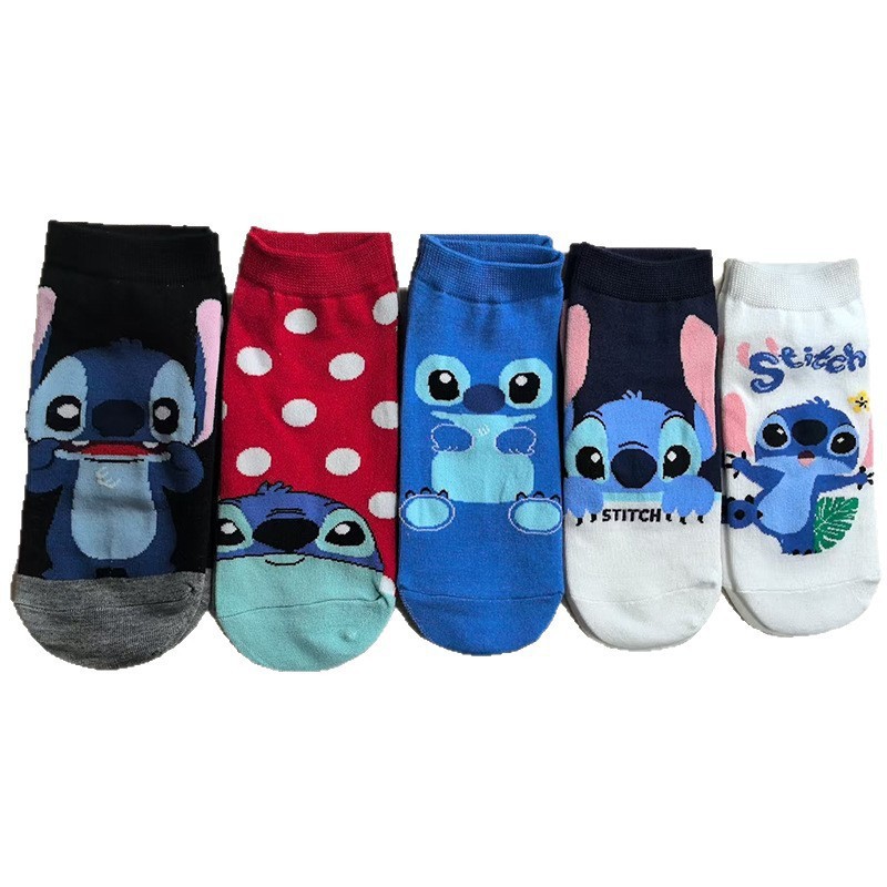 Calcetines de comercio exterior nuevos calcetines lindos de la historieta Calcetines de las mujeres ocasionales coreanas crayón pequeños nuevos calcetines de La Boca baja al por mayor