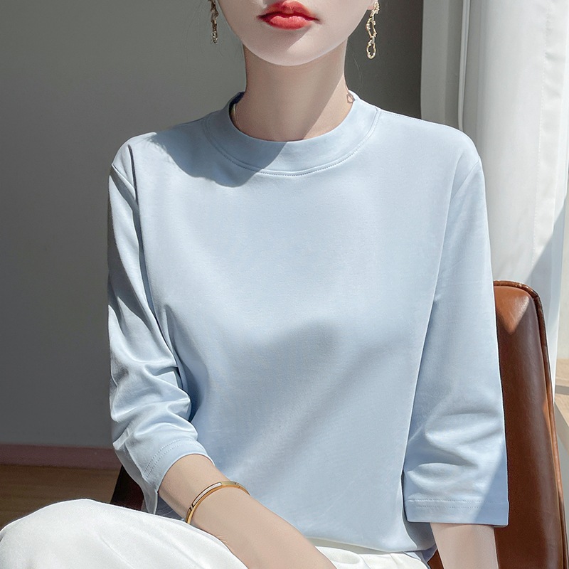 하프 터틀넥 아이스 블루
