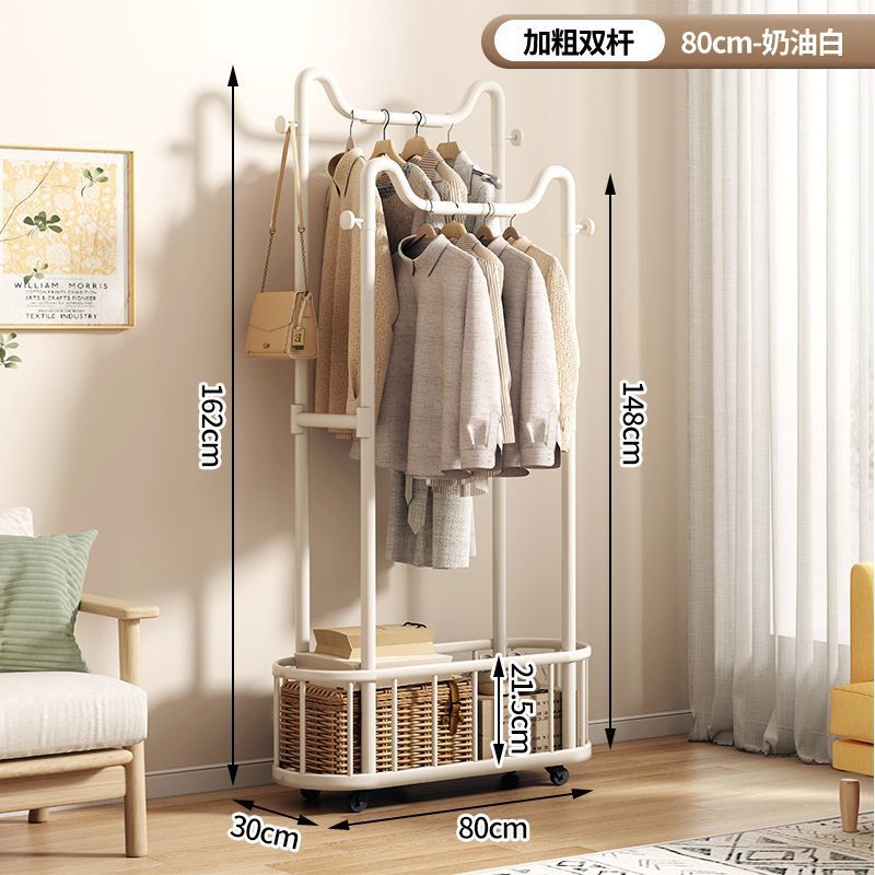 【크림 화이트】 업그레이드 더블 행거 – 길이 80cm