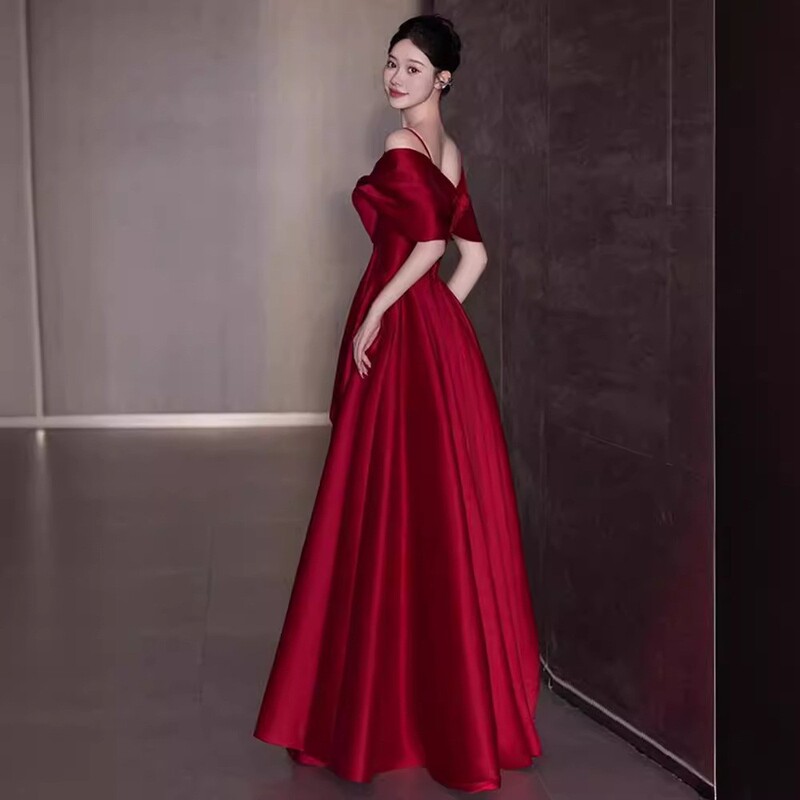 plus size Toast Dress chubby girl Slimming French Simple Elegant 2024 New High-end Bride Wedding Engagement Dress