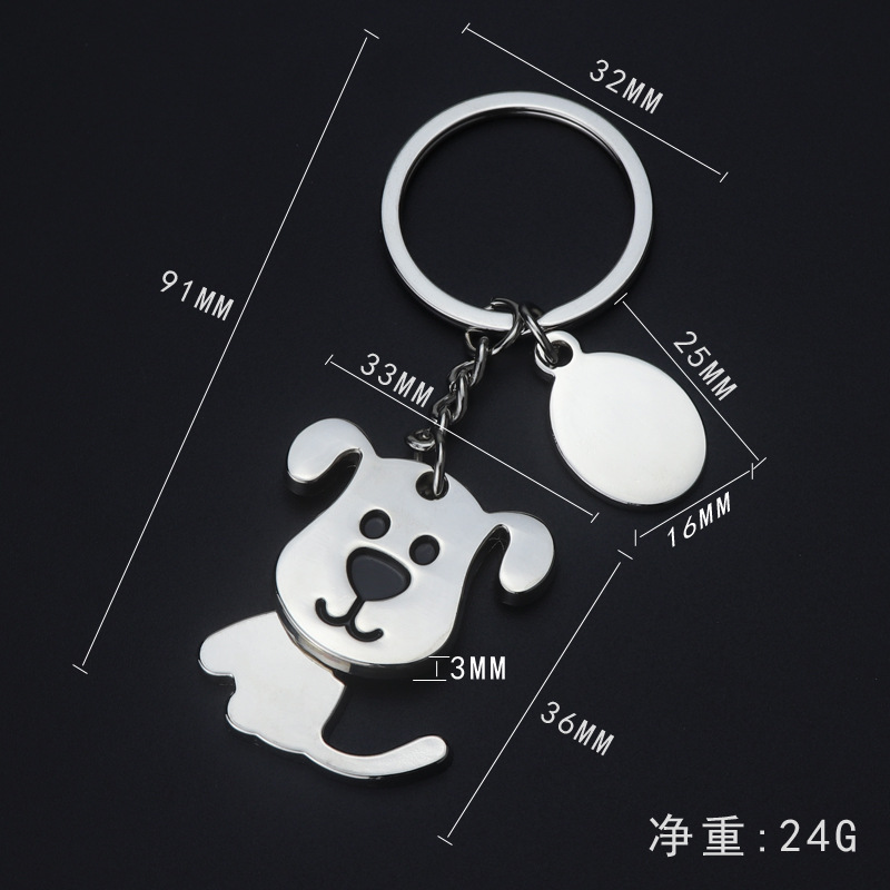 Creativo cabeza móvil perro llavero de metal pet shop actividad regalo simulación cachorro llavero de metal logotipo personalizado