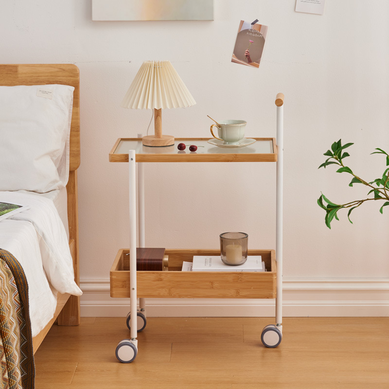 Portátil sofá lateral varios Internet celebridad carro pequeña mesa de café ins estilo balcón té haciendo ratán almacenamiento rack Nuevo