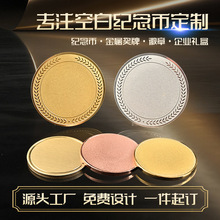 现货空白纪念币金属工艺纪念章定制跨境收藏企业周年礼品工艺纪念
