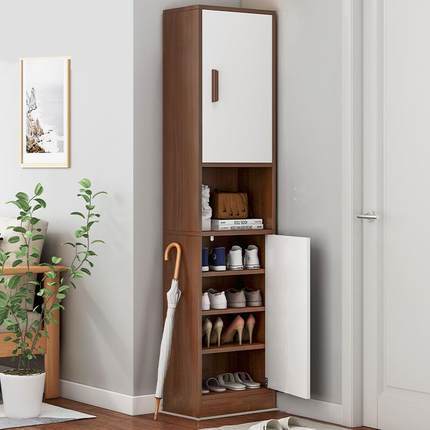 40cm Wide Small Narrow Shoe Cabinet at the Doorstep, Heightened Wall-Standing Cabinet, Small Apartment Living Room Entry Storage Cabinet, Corridor Cabinet