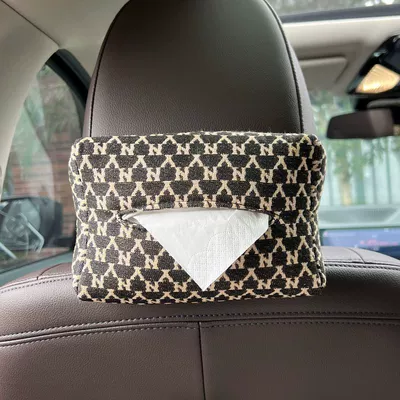 Car-Mounted Tissue Box for Women, Light Luxury and High-End Feel, Hanging Tissue Box, Creative Tissue Pack, Complete Collection of Car Interior Decoration Items (Car tissue box/set) - minimalist-style