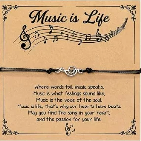Europe and the United States cross-border new hand-woven hand rope personality note Music accessories adjustable wax line ladies