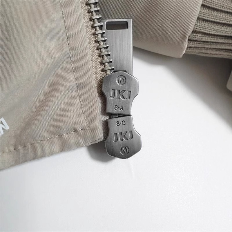 Original-Men's ice-gray white hair collar lapel short dual-pull…