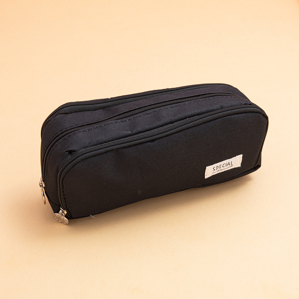 Nuevo estilo transfronterizo, caja de papelería de alto valor para estudiantes, bolsa de lápices de gran capacidad de doble apertura, bolsa de papelería simple para estudiantes de escuela primaria y secundaria