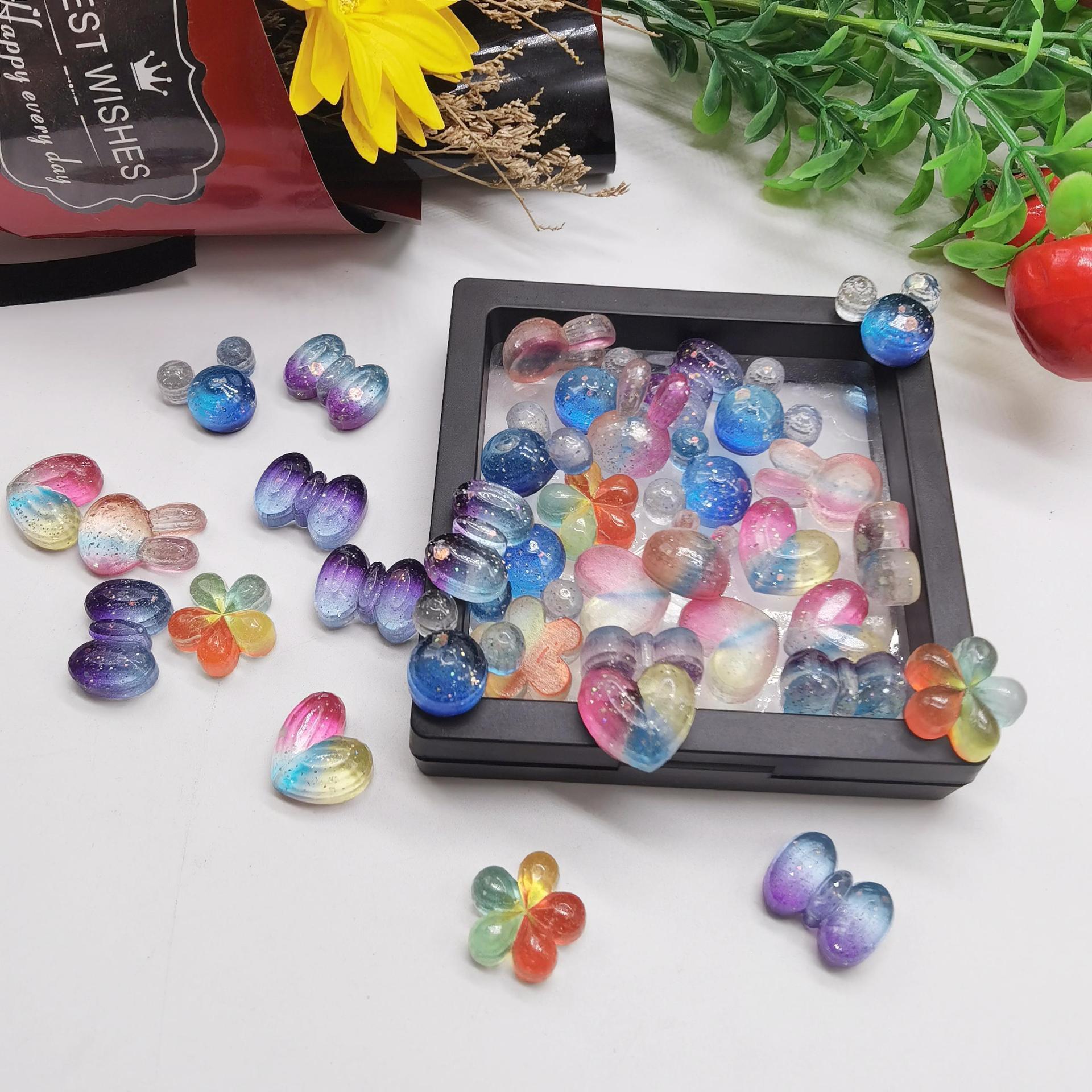 DIY handmade craft resin plastic fine glitter cartoon accessories hair clips jewelry craft manufacturer direct满额包邮