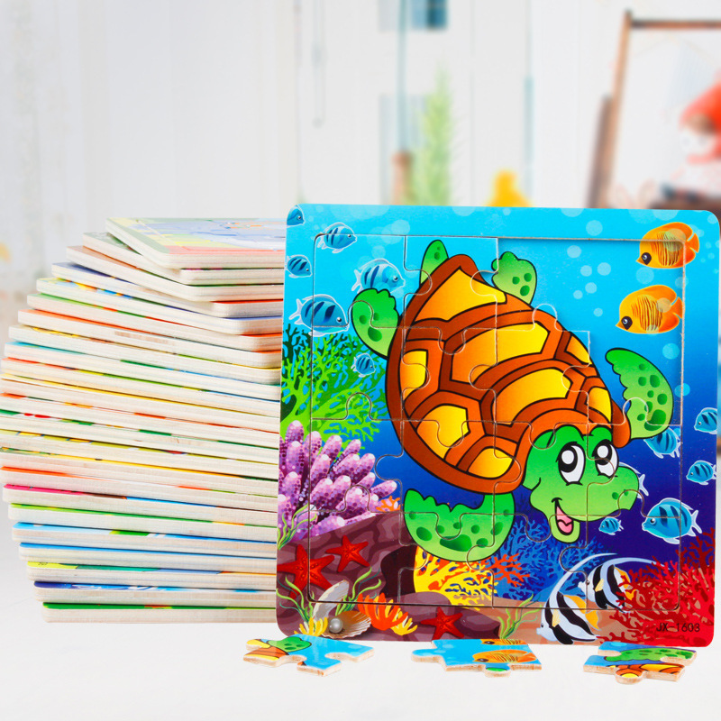 Cross-Border Wholesale Wooden Puzzles Cartoon Animals Transportation Kindergarten Puzzles Small Puzzles Educational Toys