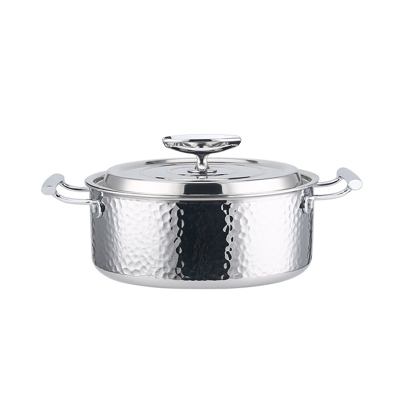 Hammered Three-Layer Stainless Steel Multipurpose Pot (Korean Style), 16–34 cm, Single-Handle & Frying Options