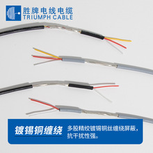 UL2547-28awg 2芯屏蔽线 麦克风线 镀锡无氧铜 带屏蔽抗干扰