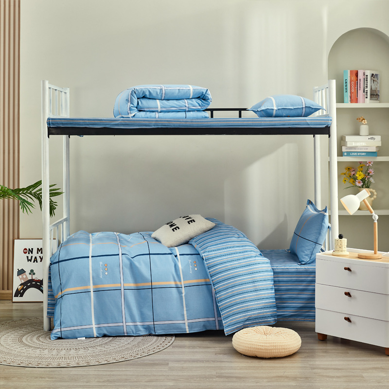 2026 New Model 13372 All-Cotton Student Dormitory Three-Piece Set Kindergarten Pure Cotton Bunk Bed Set for the Start of School Season