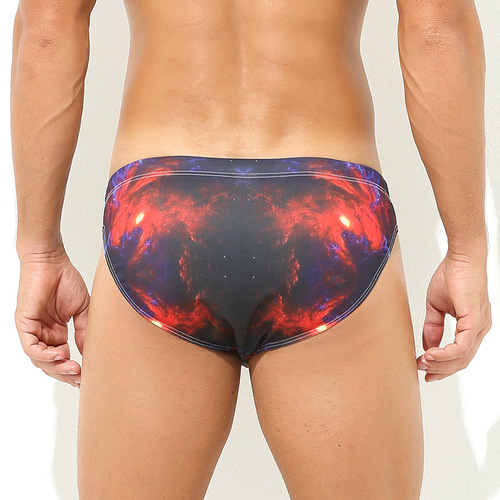 Men's Tri-Blend Swim Trunks Fashionable Sexy Low-Waist Quick-Dry Plus-Size Printed Youth Professional Student Swim Shorts