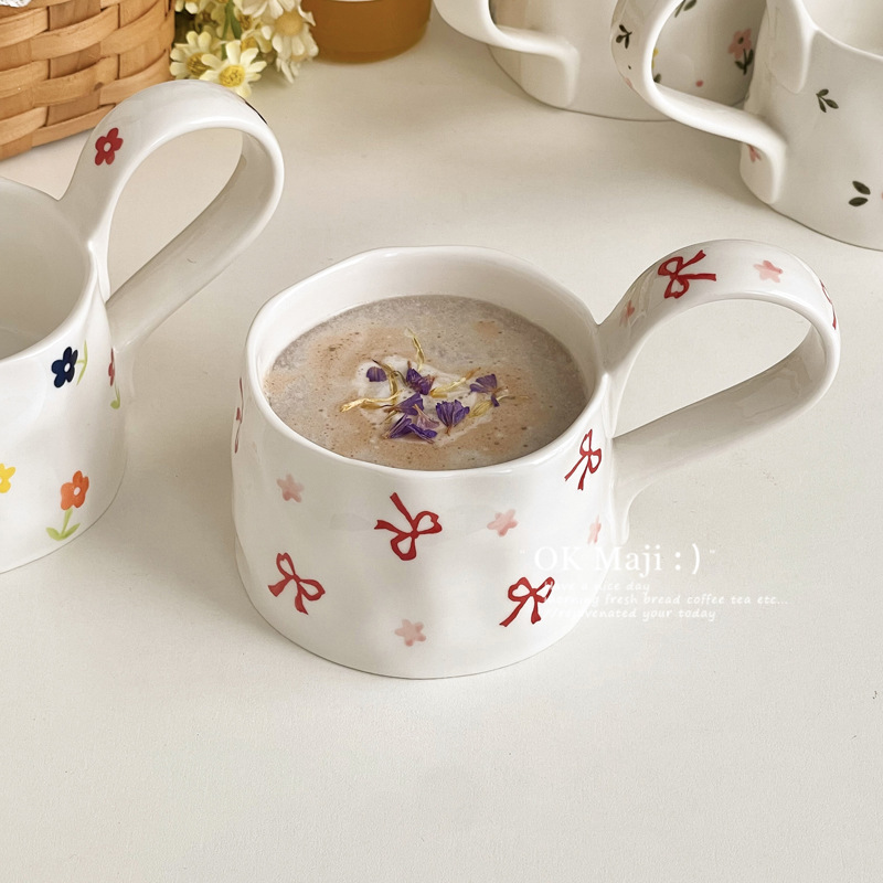 창의적인 커피 컵, 고급스럽고 절묘한 세라믹 컵 디자인, 틈새 애프터눈 티 식기, 아침 라떼 머그