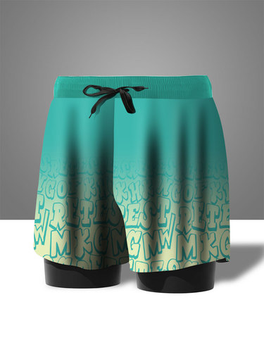 Swim trunks for men, anti-embarrassment, loose, large size, quick-drying swimsuits, men's beach pants for hot springs, double-lined swimming equipment